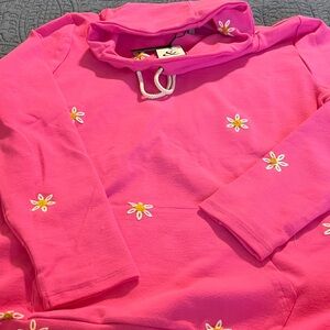 AMPERSAND AVE Pink Hoodie with Floral Detail